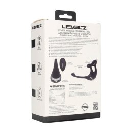 Remote Control Vibrating Silicone Tri O Cockring with Prostate Stimulator - Black Levelz