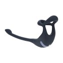 Remote Control Vibrating Silicone Tri O Cockring with Prostate Stimulator - Black Levelz