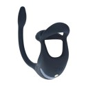 Remote Control Vibrating Silicone Tri O Cockring with Prostate Stimulator - Black Levelz