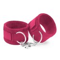 TOUGH LOVE VELCRO HANDCUFFS WITH EXTRA 40CM CHAIN CRUSHIOUS PINK Crushious