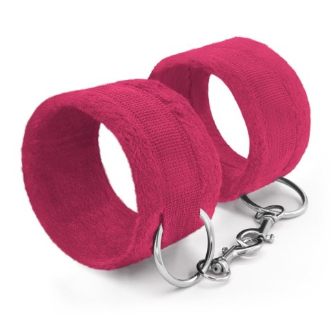 TOUGH LOVE VELCRO HANDCUFFS WITH EXTRA 40CM CHAIN CRUSHIOUS PINK Crushious