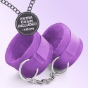 TOUGH LOVE VELCRO HANDCUFFS WITH EXTRA 40CM CHAIN CRUSHIOUS PURPLE Crushious