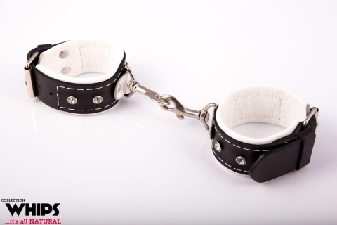 Kajdanki- Kajdanki damskie, z karabińczykami, białe Whips Collection