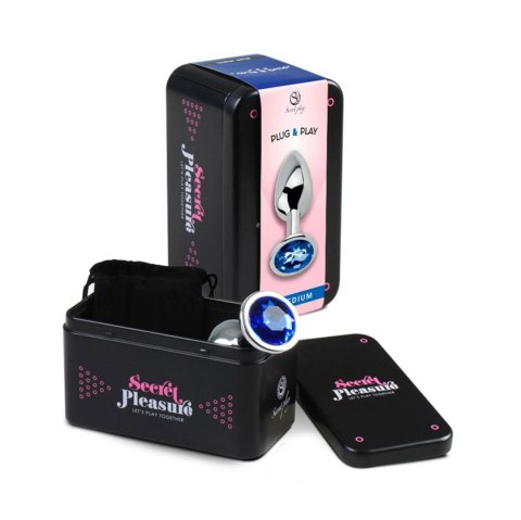 BLUE JEWELLED METAL BUTT PLUG M Secret Play
