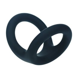 Double O Silicone Cockring - L - Black Levelz by Shots