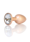 Korek Biżuteria Analna Gold PLUG- Clear S B - Series HeavyFun