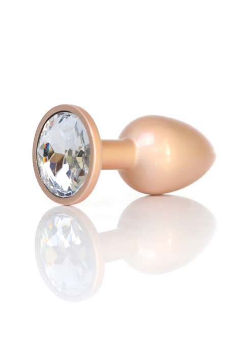 Korek Biżuteria Analna Gold PLUG- Clear S B - Series HeavyFun