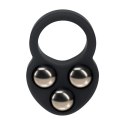 Liquid Silicone Triple Weighted Ball Cockring - Black Levelz by Shots