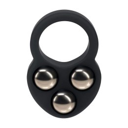 Liquid Silicone Triple Weighted Ball Cockring - Black Levelz by Shots