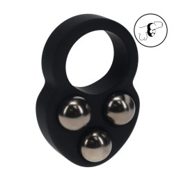 Liquid Silicone Triple Weighted Ball Cockring - Black Levelz by Shots