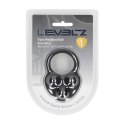 Liquid Silicone Triple Weighted Ball Cockring - Black Levelz by Shots