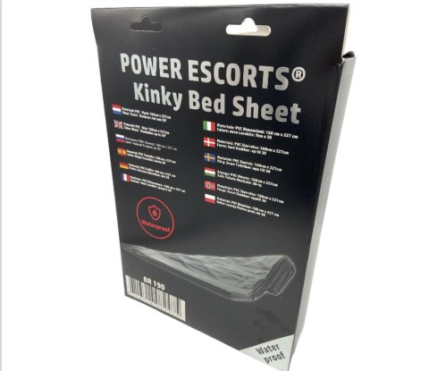 Power Escorts - BR190 - Kinky Bed Sheet Black - 160 x 227 CM Power Escorts