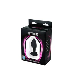 Black small heart-shaped butt plug with white crystal Fantasy