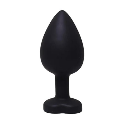 Black small heart-shaped butt plug with white crystal Fantasy