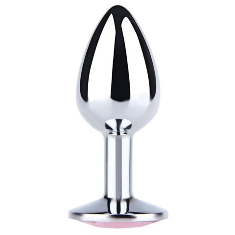 Silver Small Butt Plug with Pink Diamond Fantasy