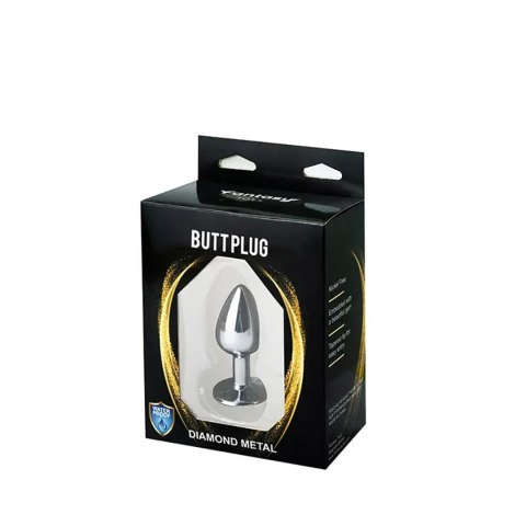 Silver Small Butt Plug with Pink Diamond Fantasy