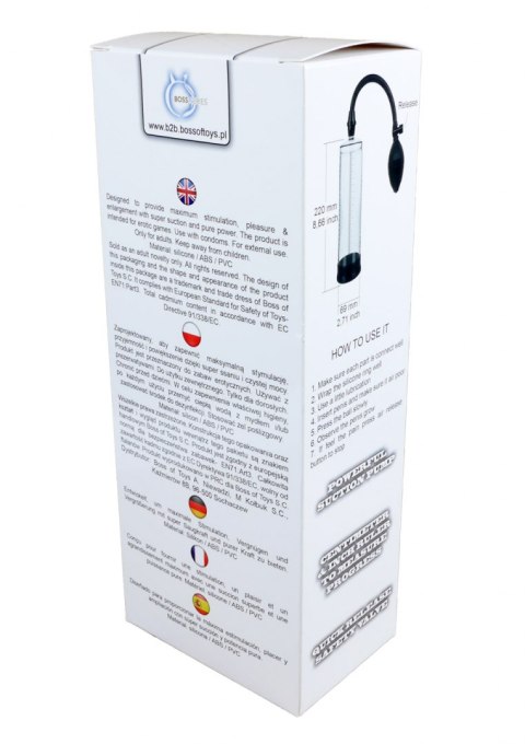 Pompka erekcyjna próżniowa powiększy twego penisa Boss Series Power