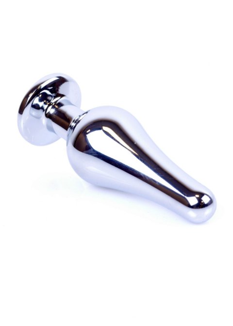 Stalowy korek analny plug do anusa kryształek 9cm niebieski Boss Series HeavyFun
