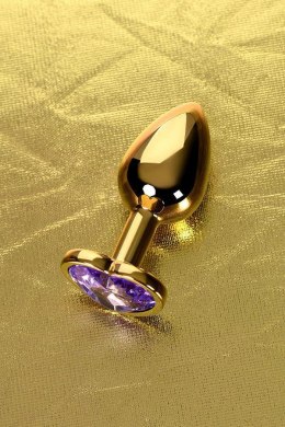 Anal plug Metal by TOYFA, metal, gold, with purple crystal, 7 cm, O 2.7 cm Metal by TOYFA