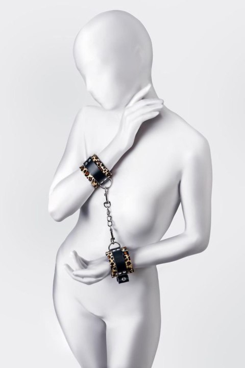 Anonymo handcuffs, PU leather, print, 19.5 cm Toyfa