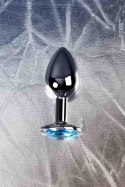 Silver anal plug TOYFA Metal,with a Topaz color gem Metal by TOYFA