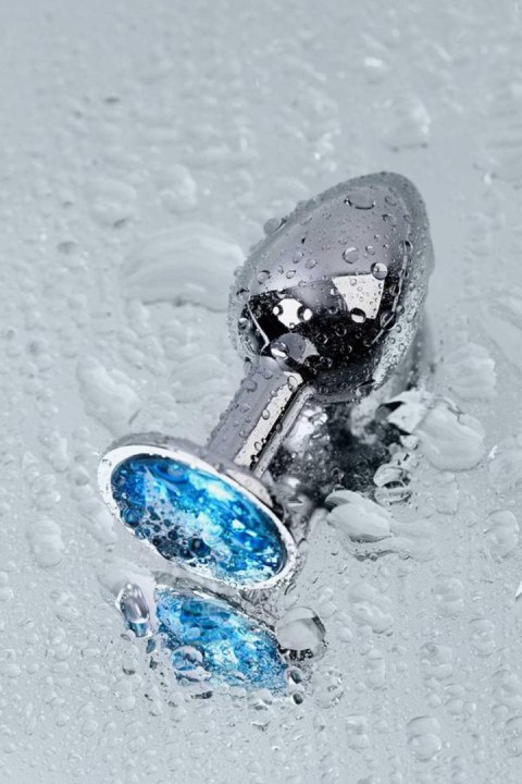Silver anal plug TOYFA Metal,with a Topaz color gem Metal by TOYFA