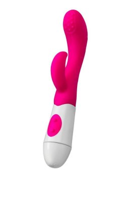 A-TOYS, Vibrator Nessy with Clitoral Stimulator, Silicone, Pink, 20 cm, 10 speeds, 2xAAA A-Toys