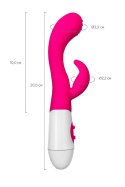 A-TOYS, Vibrator Nessy with Clitoral Stimulator, Silicone, Pink, 20 cm, 10 speeds, 2xAAA A-Toys