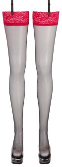 Stockings black/red 7 Cottelli LEGWEAR
