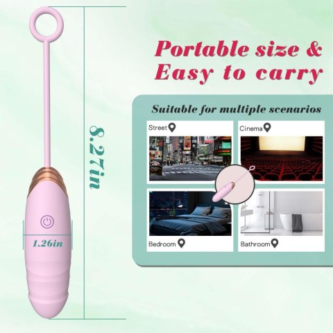 Vibrating Silicone Love EGG USB 7 vibration and thrust functions / Remote control Pink B - Series Fox