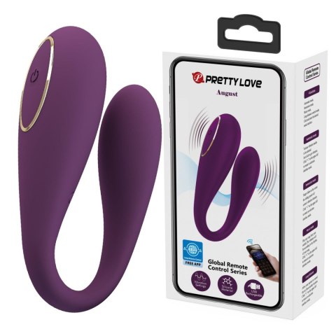 PRETTY LOVE - August, Mobile APP Long-distance Control 12 vibration functions, ABS Silicone, USB rechargeable Pretty Love