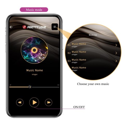 PRETTY LOVE - August, Mobile APP Long-distance Control 12 vibration functions, ABS Silicone, USB rechargeable Pretty Love