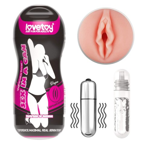 Masturbator wibrujący Lovetoy Sex In A Can Lotus cyber skóra 16 cm Lovetoy