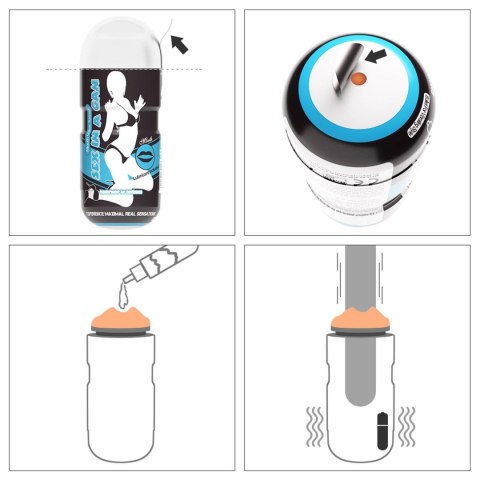 Masturbator wibrujący Lovetoy Sex In A Can usta 16 cm Lovetoy
