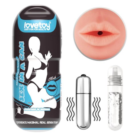 Masturbator wibrujący Lovetoy Sex In A Can usta 16 cm Lovetoy