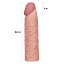 Przedłużka na penisa Lovetoy TPE cielista 17 cm Lovetoy