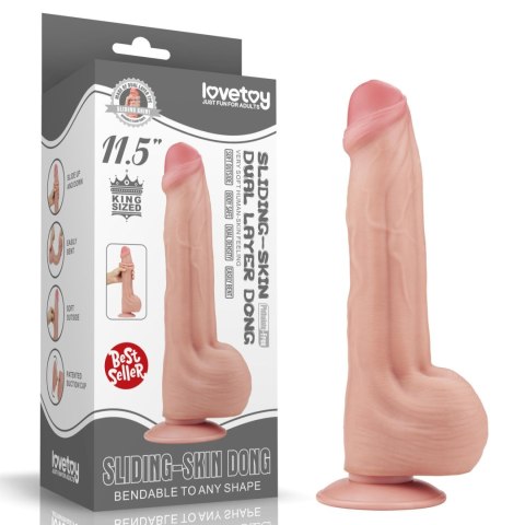 Dildo dwuwarstwowe Lovetoy Sliding Skin 11,5 cala Lovetoy
