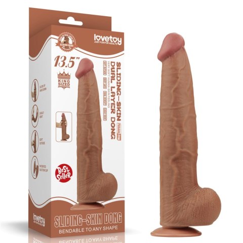 Dildo dwuwarstwowe Lovetoy brązowe 13,5 cala Lovetoy