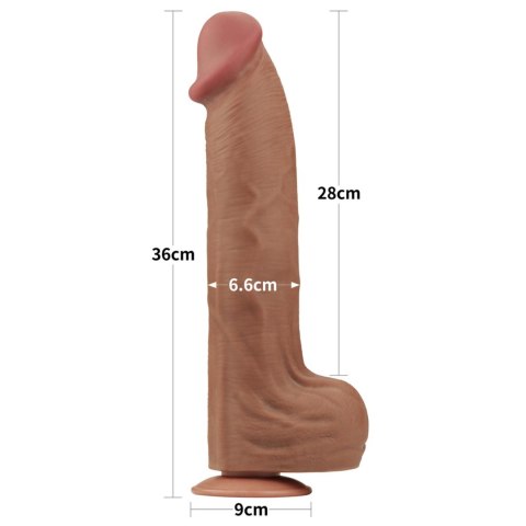 Dildo dwuwarstwowe Lovetoy brązowe 14 cali Lovetoy