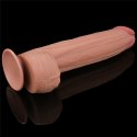 Dildo dwuwarstwowe Lovetoy z ruchomą skórą 12 cali Lovetoy