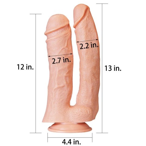 Dildo podwójne realistyczne Lovetoy mega 33 cm Lovetoy