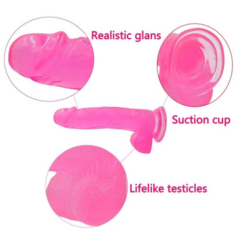 Dildo żelowe Lovetoy różowe z przyssawką 20 cm Lovetoy