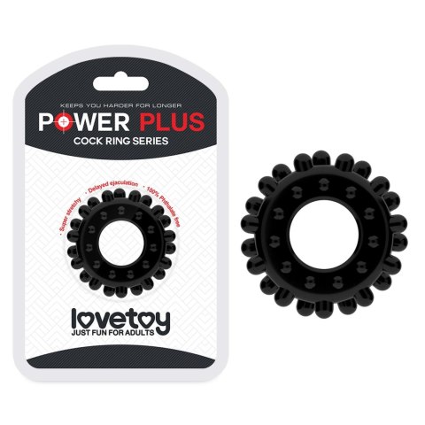 Pierścień erekcyjny Lovetoy Power Plus TPE czarny 4 cm Lovetoy