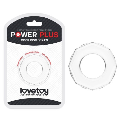 Pierścień erekcyjny Lovetoy Power Plus TPE przezroczysty 4.4 cm Lovetoy