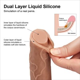 Dildo dwuwarstwowe Lovetoy platynowy silikon 21.5 cm Lovetoy