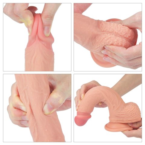 Dildo dwuwarstwowe Lovetoy platynowy silikon 21.5 cm Lovetoy