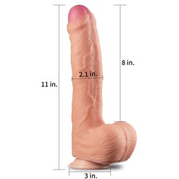 Dildo dwuwarstwowe Lovetoy platynowy silikon 28 cm Lovetoy