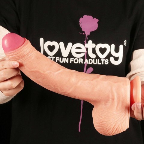 Dildo dwuwarstwowe Lovetoy platynowy silikon 28 cm Lovetoy