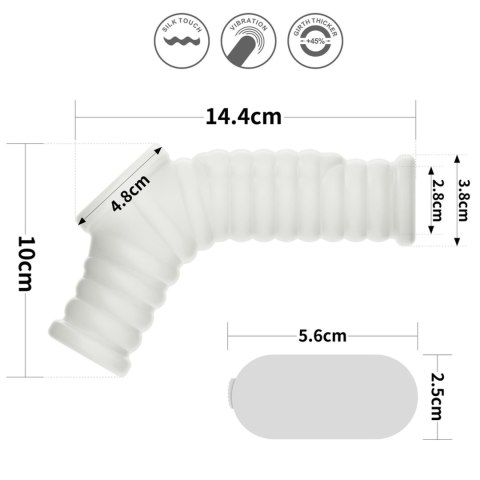 Pierścień wibrujący Lovetoy z osłoną moszny biały TPE 14.4 cm Lovetoy