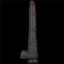 Dildo dwuwarstwowe Lovetoy giętkie czarne 40 cm Lovetoy